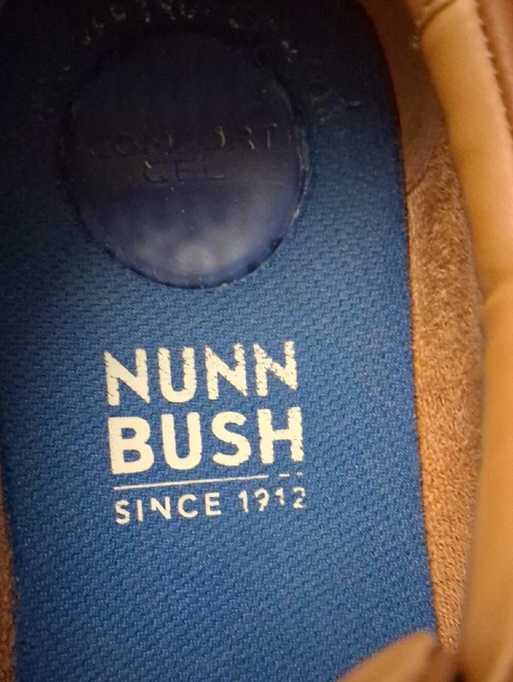 Nunn Bush Tan Brown Leather Cap-Toe Derby Dress Shoes